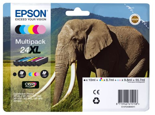 Achat EPSON Cartouche d encre 24XL, noir Claria Photo HD encre et cinq et autres produits de la marque Epson