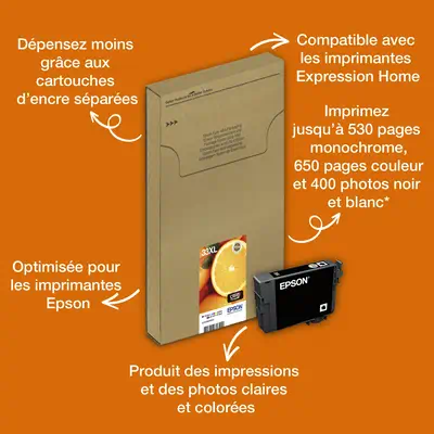 Encre EasyMail Claria Premium multipack 5 couleurs Oranges 33XL - Epson - Cartouches d'encre - visuel 4