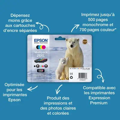 Encre cyan Claria Premium Ours Polaire 26 - Epson - Cartouches d'encre - visuel 2