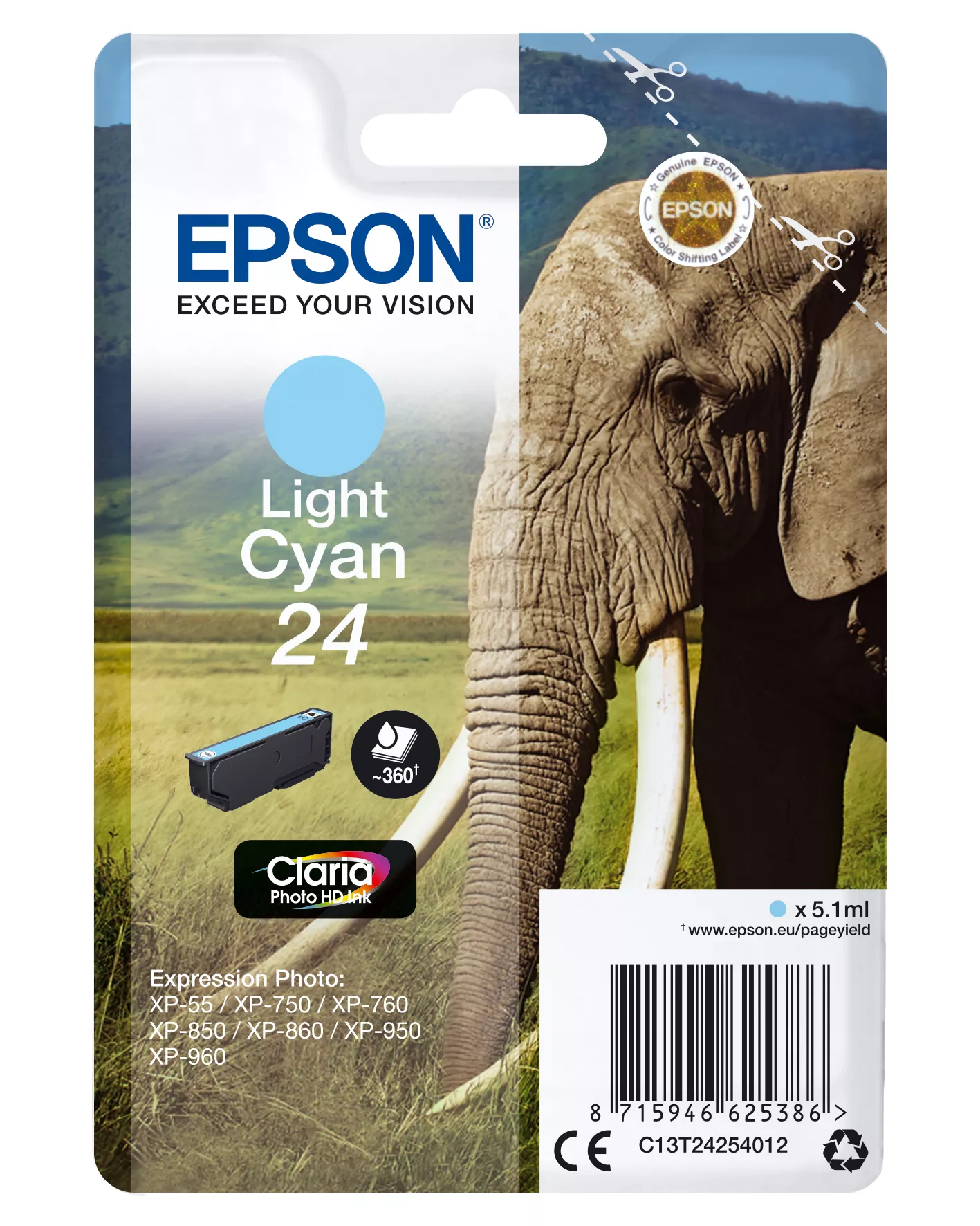 Achat EPSON 24 cartouche d encre cyan clair capacité standard 5 au meilleur prix