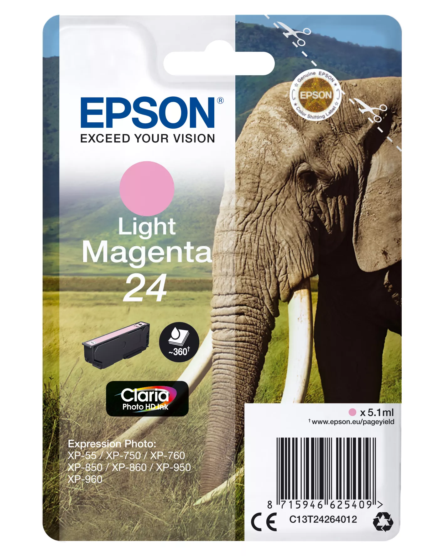 Revendeur officiel Cartouches d'encre EPSON 24 cartouche d encre magenta clair capacité standard