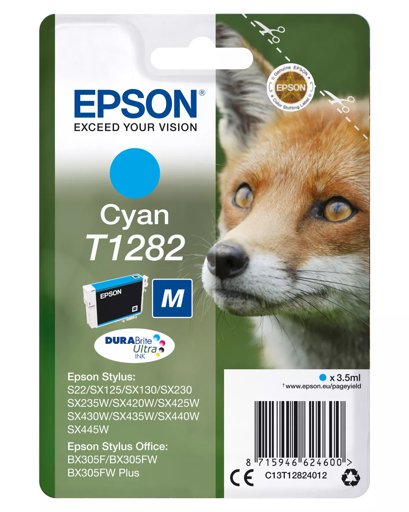 Revendeur officiel Cartouches d'encre EPSON T1282 cartouche d encre cyan capacité standard 3