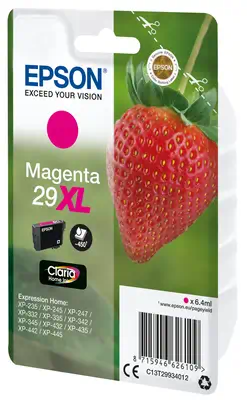 Cartouche "Fraise" 29XL - Encre Claria Home M Epson - visuel 1 - hello RSE - Les encres Epson sont optimisées pour les imprimantes Epson