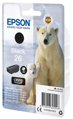 Vente EPSON 26 cartouche encre noir capacité standard 6.2ml Epson au meilleur prix - visuel 2