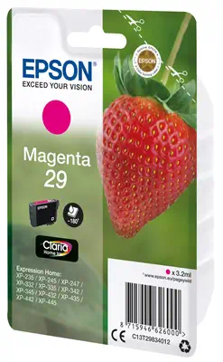 Cartouche "Fraise" 29 - Encre Claria Home M Epson - visuel 1 - hello RSE - Les encres Epson sont optimisées pour les imprimantes Epson