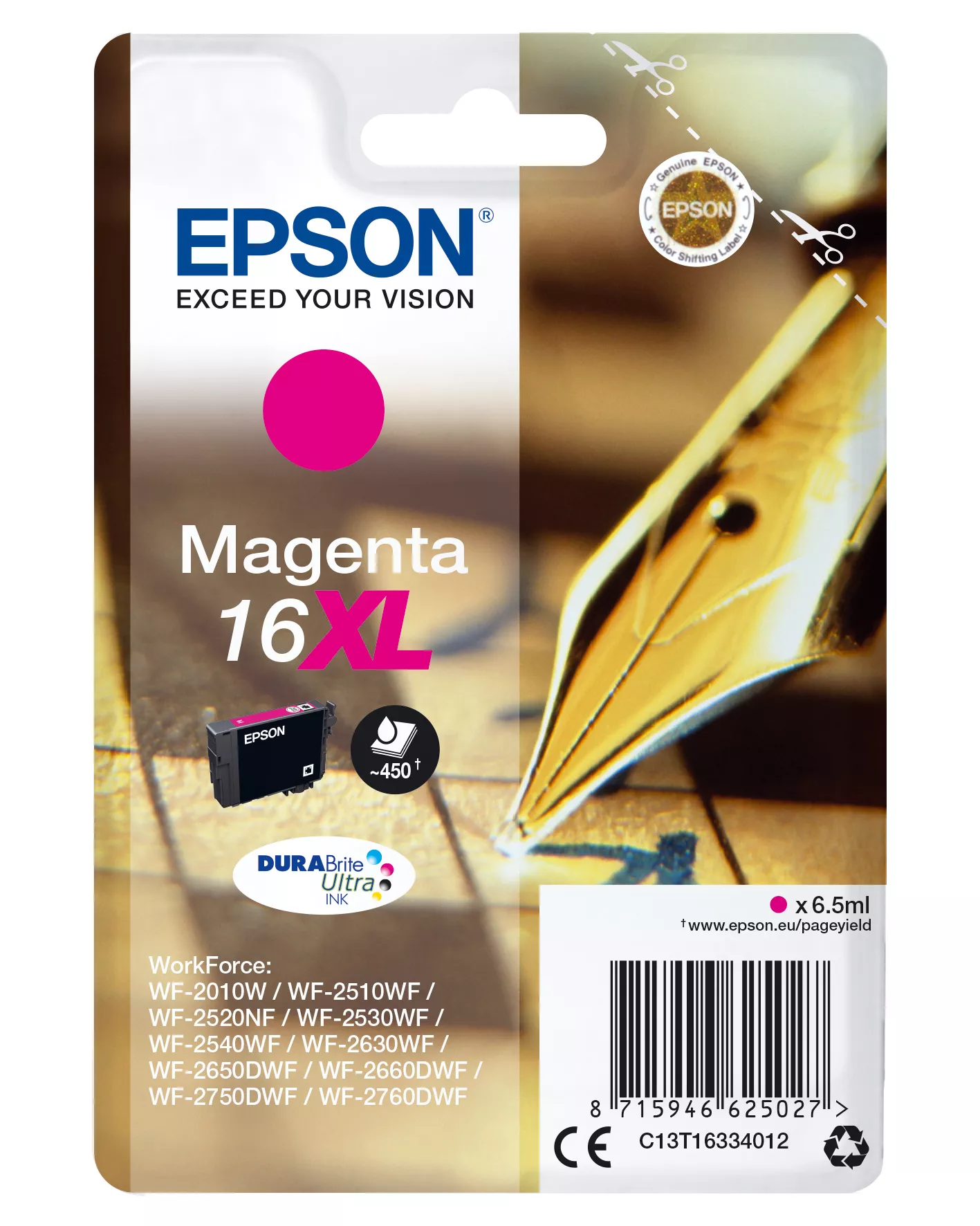 Vente EPSON 16XL cartouche dencre magenta haute capacité 6.5ml au meilleur prix