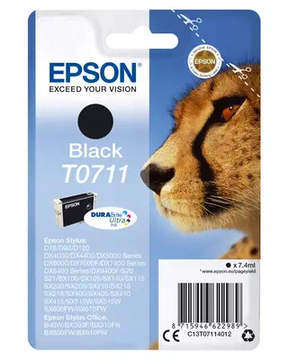 Revendeur officiel EPSON T0711 cartouche d encre noir capacité standard 7.4ml