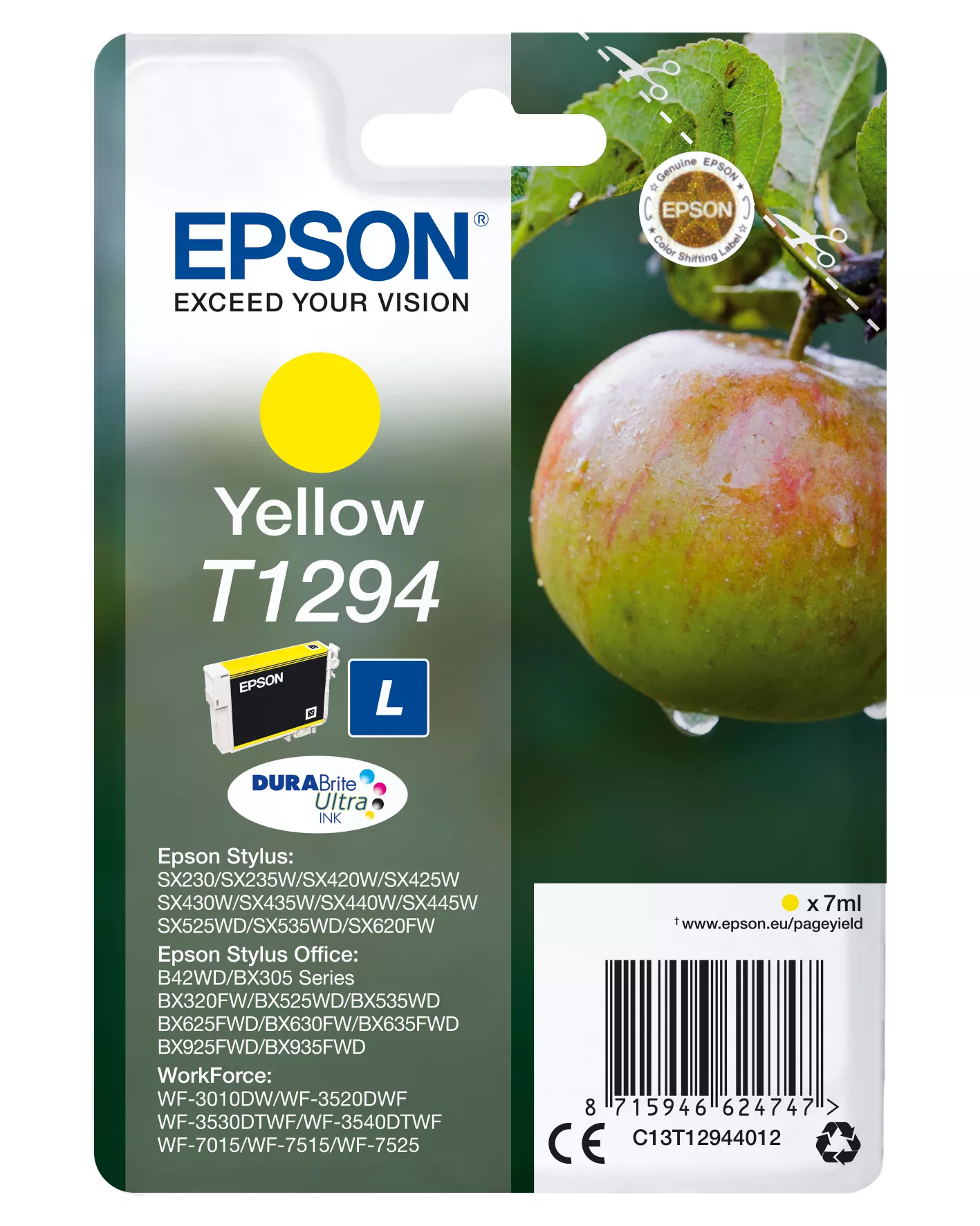 Achat EPSON T1294 cartouche dencre jaune haute capacité 7ml 1 au meilleur prix