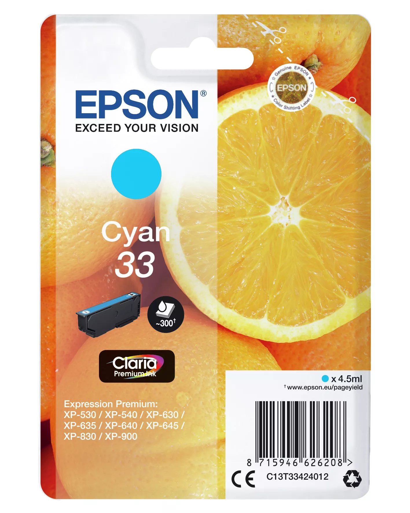 Achat EPSON Cartouche Oranges Encre Claria Premium Cyan sur hello RSE - visuel 3