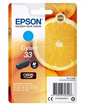 Achat EPSON Cartouche Oranges Encre Claria Premium Cyan - 8715946626215