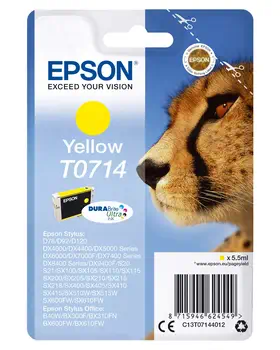Achat EPSON T0714 cartouche dencre jaune capacité standard 5 et autres produits de la marque Epson