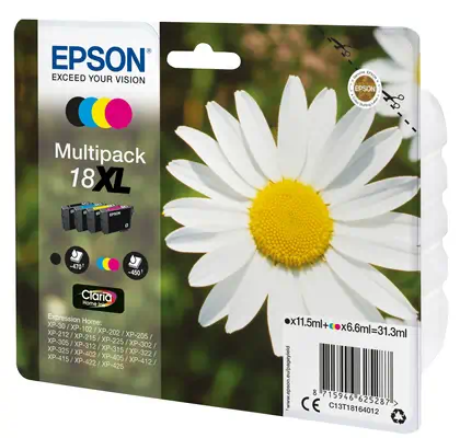 Multipack "Pâquerette" 18XL - Encre Claria Home N,C,M,J Epson - visuel 1 - hello RSE - Réduisez vos coûts d'impression avec les cartouches d'encre haute capacité