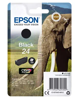 Achat EPSON 24 cartouche d encre noir capacité standard 5.1ml 240 - 8715946625300