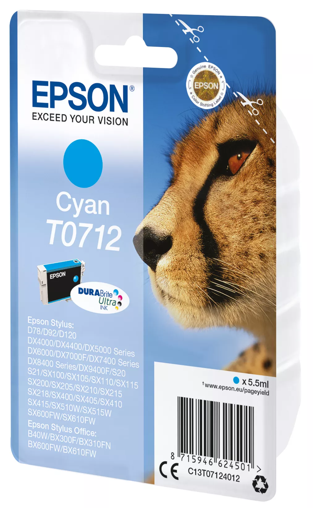 Vente EPSON T0712 cartouche dencre cyan capacité standard 5.5ml Epson au meilleur prix - visuel 2