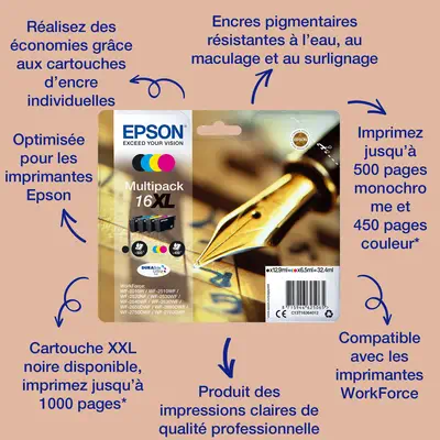 Epson Singlepack Black 16XXL DURABrite Ultra Ink - Cartouches d'encre - visuel 3