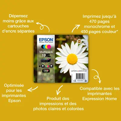 Epson Daisy Encre jaune Claria Home Pâquerette 18XL - Cartouches d'encre - visuel 3