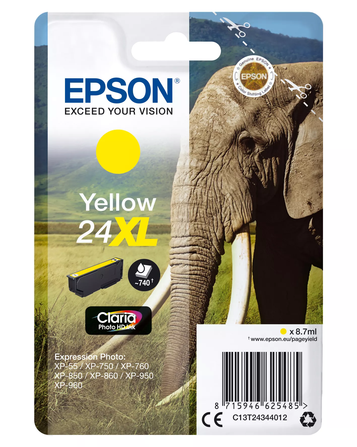 Achat EPSON 24XL cartouche dencre jaune haute capacité 8.7ml au meilleur prix