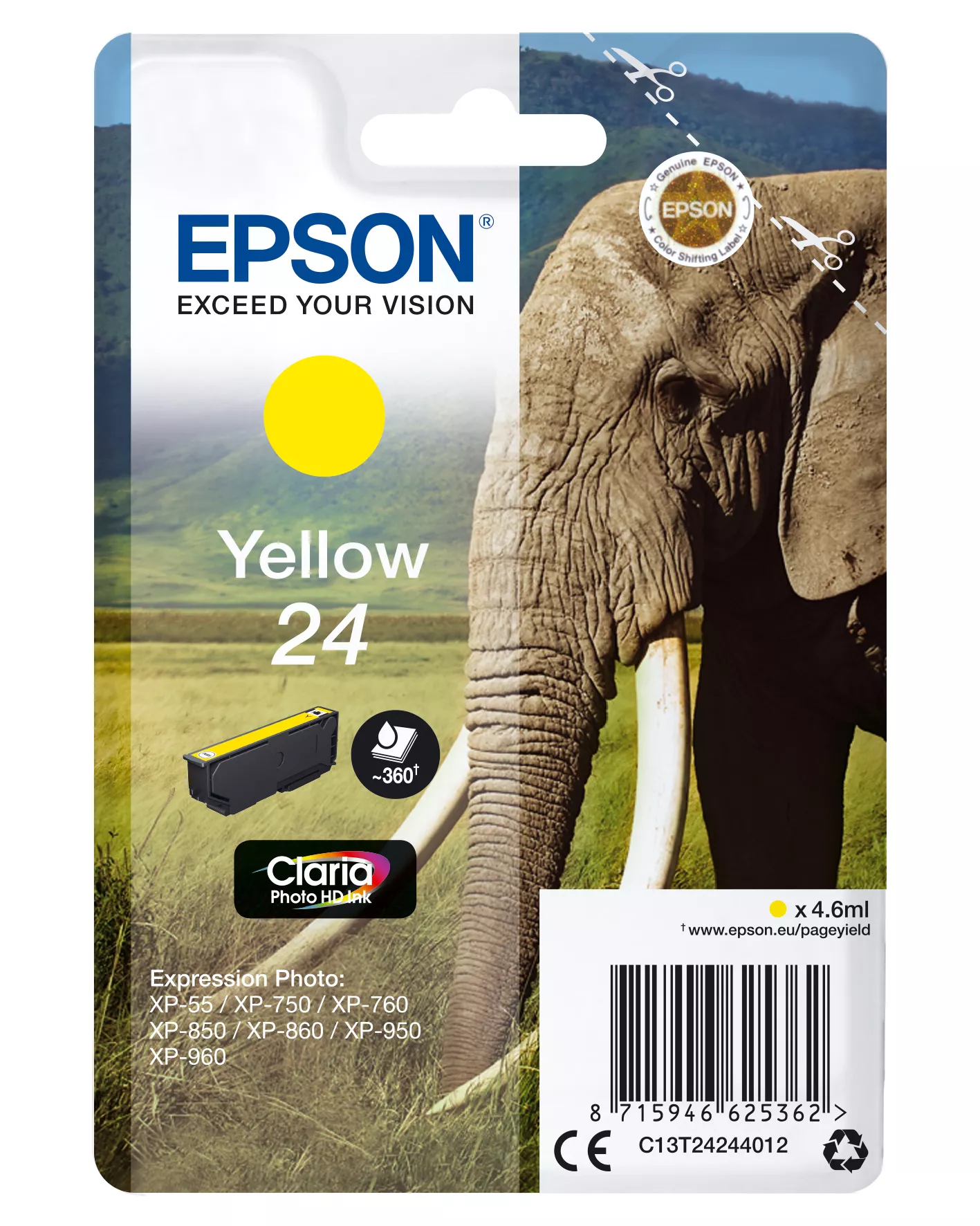 Achat Cartouches d'encre EPSON 24 cartouche d encre jaune capacité standard 4.6ml