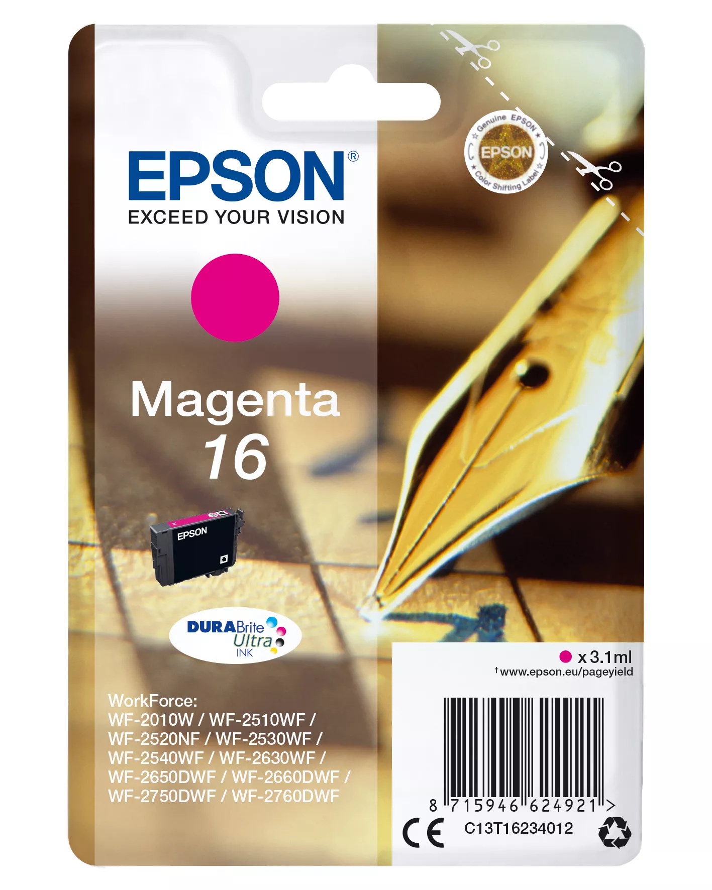 Achat EPSON 16 cartouche encre magenta capacité standard 3.1ml - 8715946624938