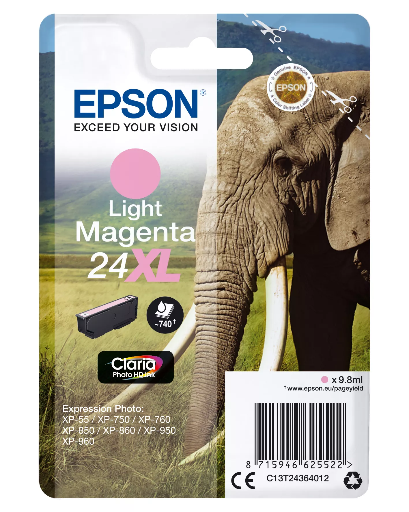 Achat EPSON 24XL cartouche dencre magenta clair haute capacité 9 et autres produits de la marque Epson