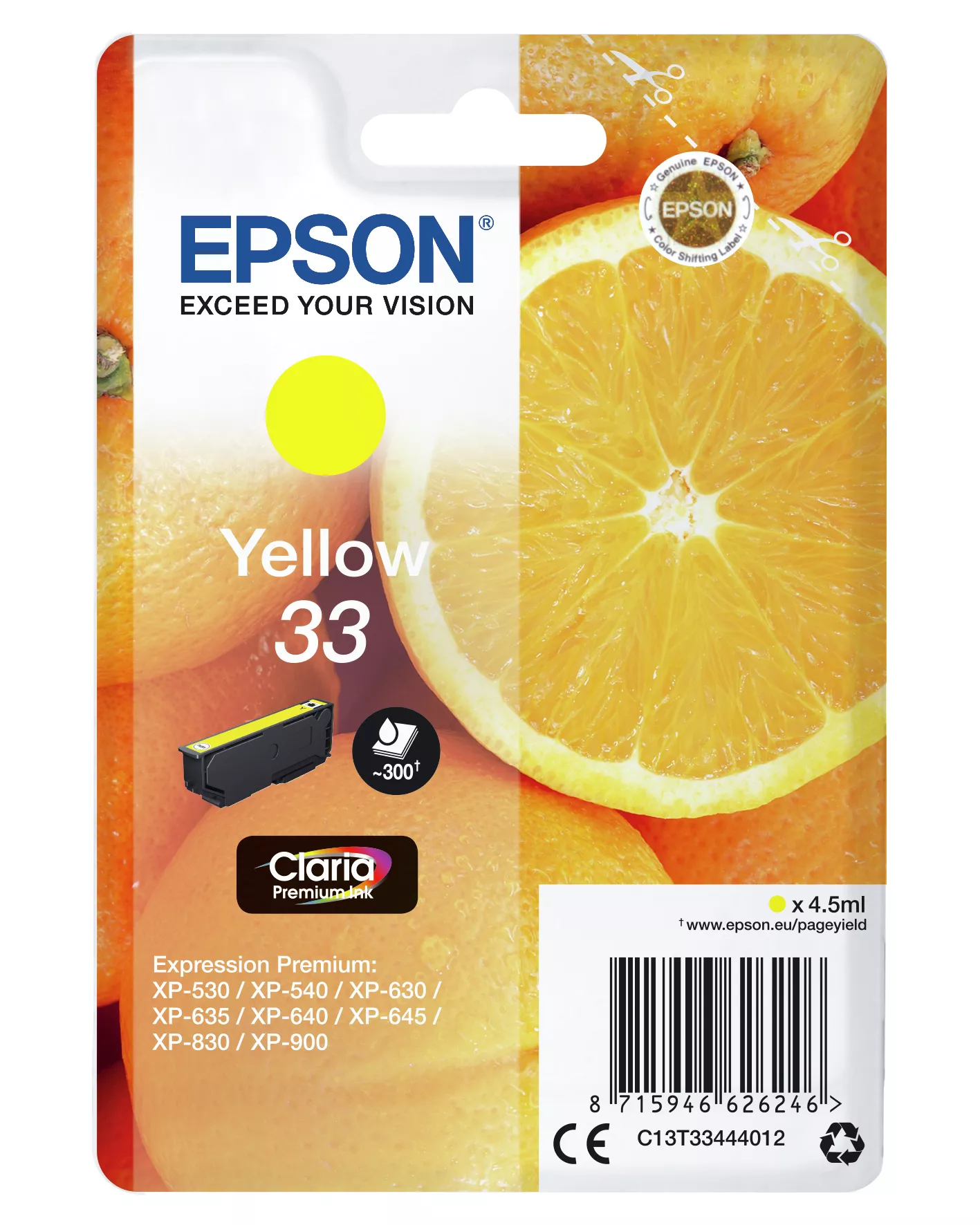Achat EPSON Cartouche Oranges Encre Claria Premium Jaune sur hello RSE - visuel 3