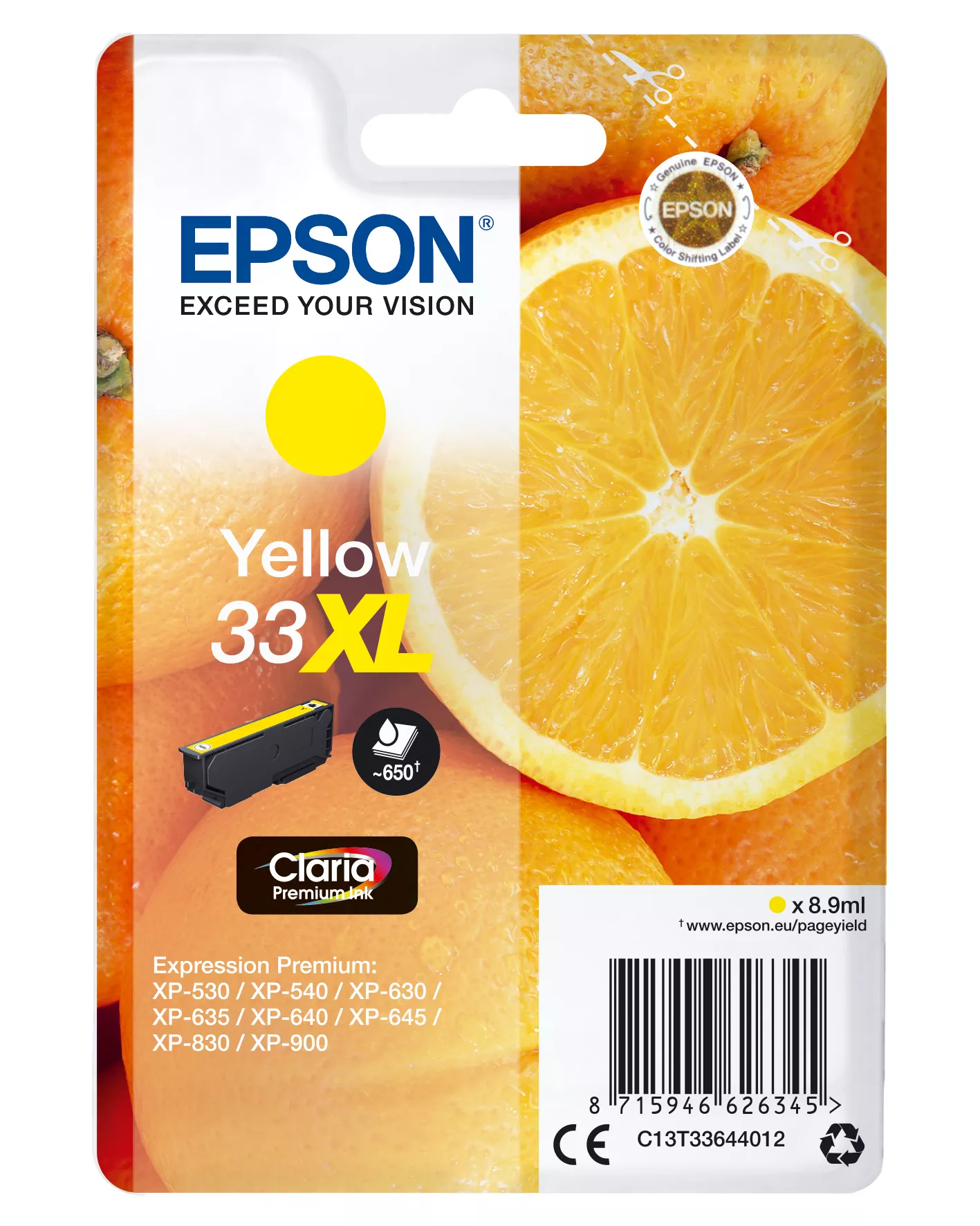 Achat Cartouches d'encre EPSON Cartouche Oranges Encre Claria Premium Jaune XL