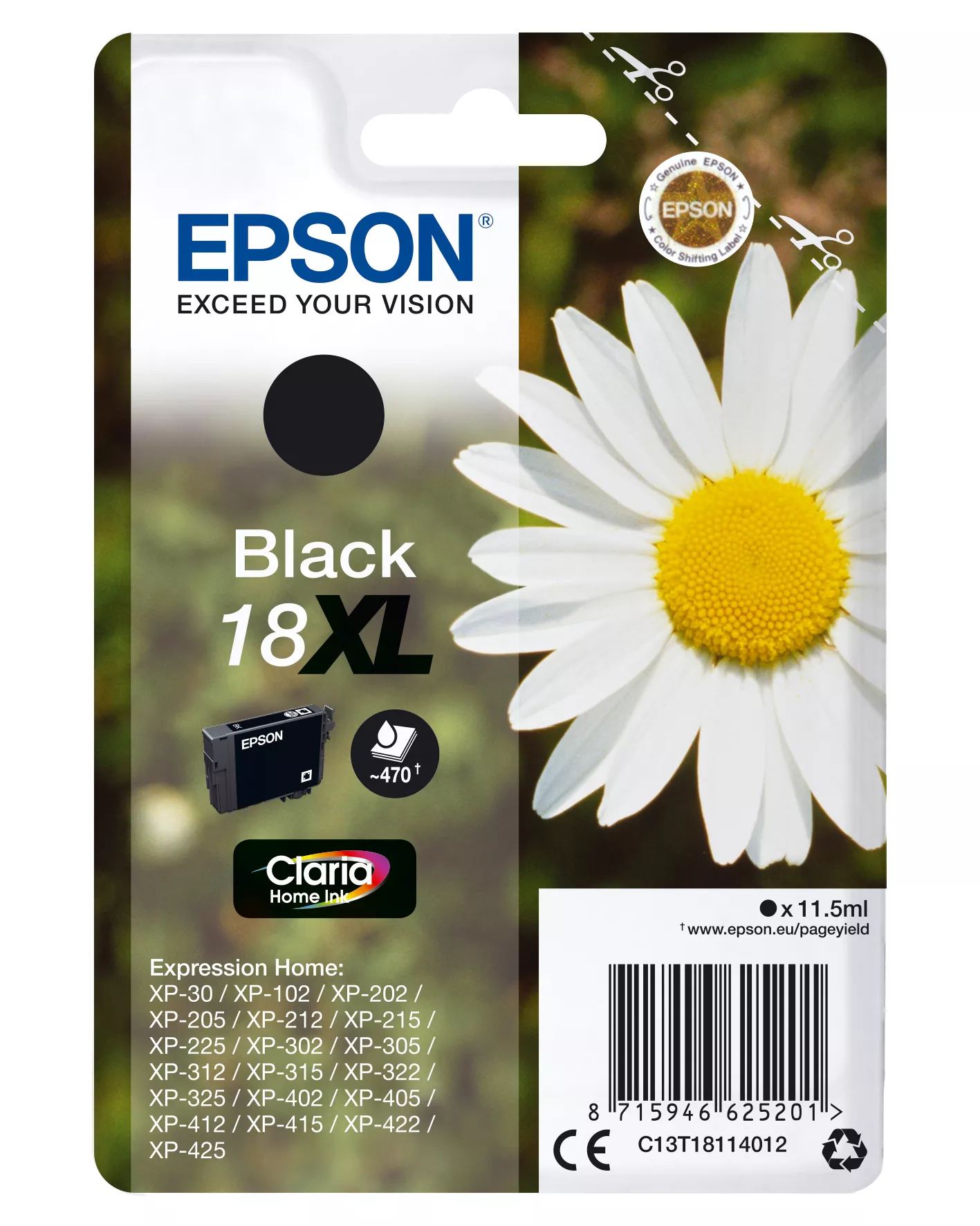 Vente EPSON 18XL cartouche d encre noir haute capacité 11.5ml au meilleur prix