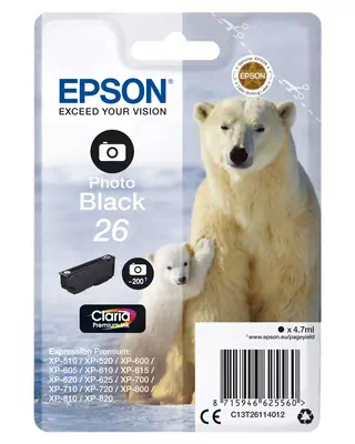 Achat EPSON 26 cartouche d encre photo noir capacité standard 4 sur hello RSE