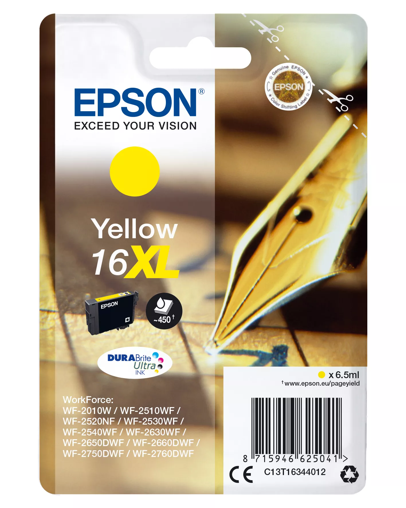 Vente EPSON 16XL cartouche dencre jaune haute capacité 6.5ml au meilleur prix