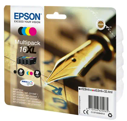 Multipack "Stylo à plume" 16XL - Encre DURABrite Epson - visuel 1 - hello RSE - Économisez jusqu'à 30 % d'encre grâce aux cartouches d'encre séparées Epson