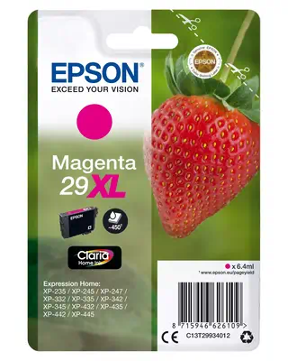 Cartouche "Fraise" 29XL - Encre Claria Home M Epson - visuel 1 - hello RSE - Emballage EasyMail Epson d'origine