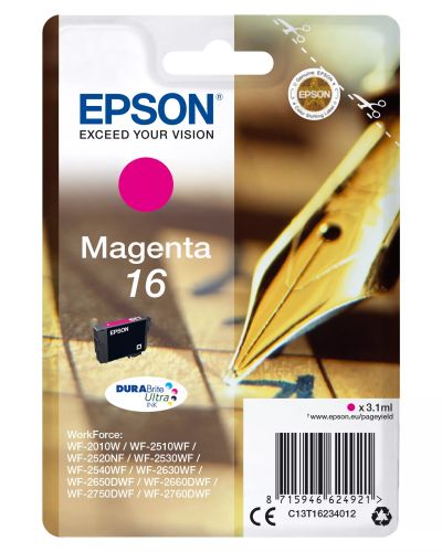Revendeur officiel EPSON 16 cartouche dencre magenta capacité standard 3.1ml 165 pages