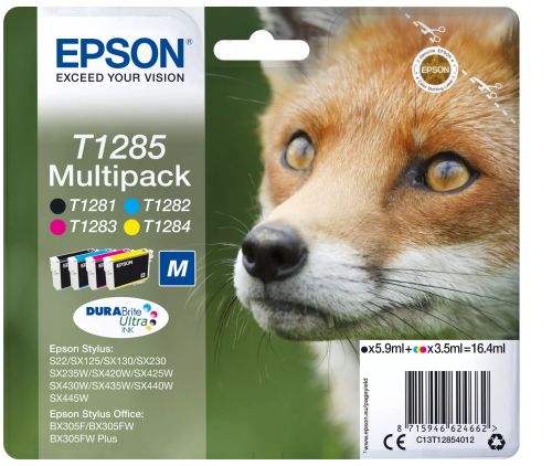 Revendeur officiel EPSON T1285 cartouche dencre noir et tricolore capacité standard