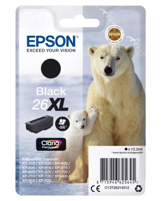 Vente EPSON 26XL cartouche dencre noir haute capacité 12.2ml au meilleur prix