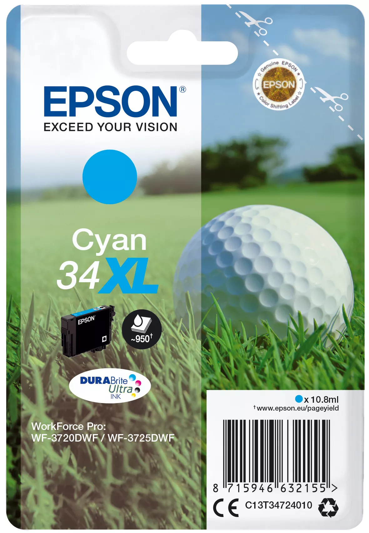 Vente EPSON Singlepack 34XL Cyan DURABrite Encre Ultra (XL au meilleur prix