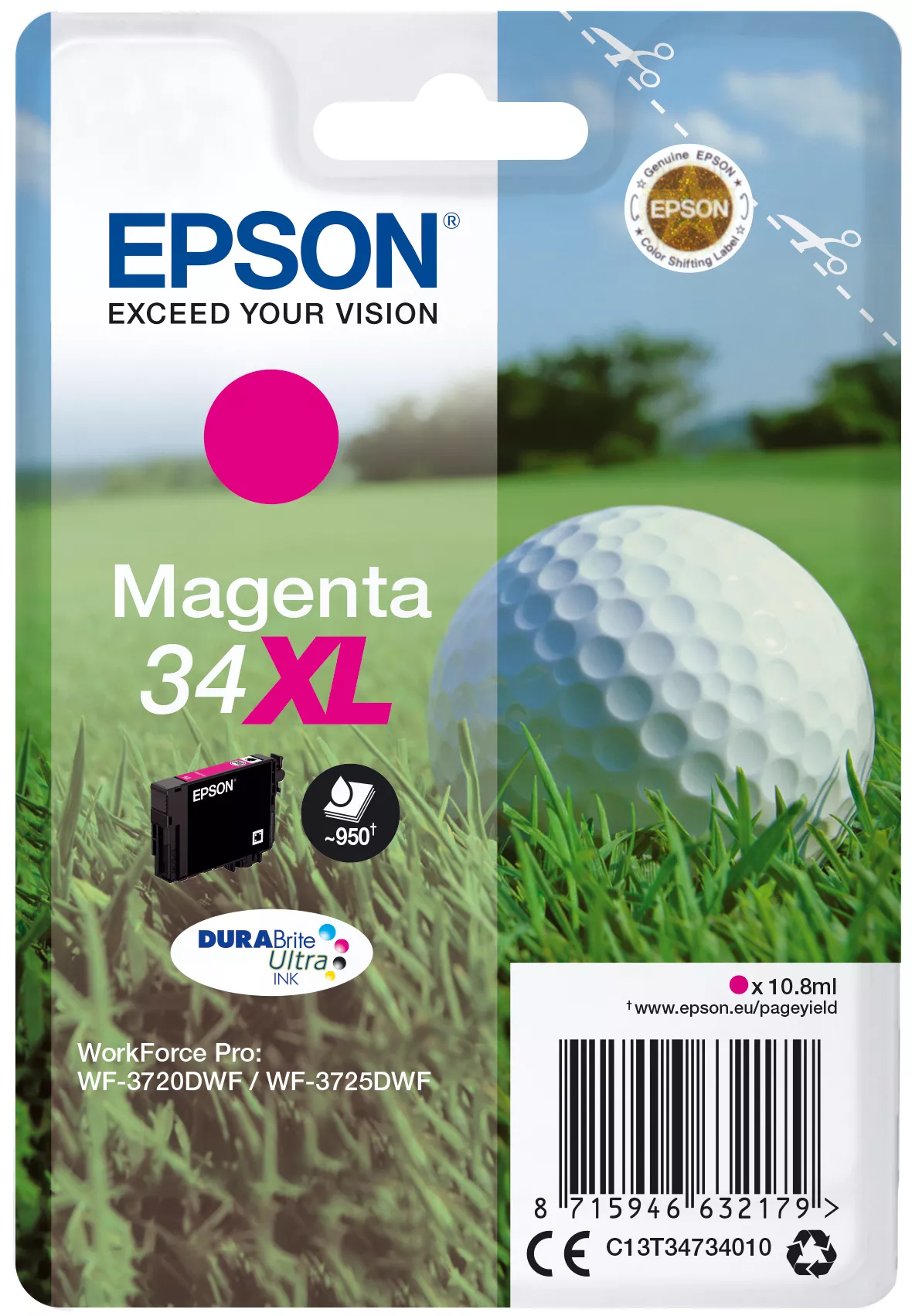 Achat EPSON Singlepack 34XL Encre Magenta DURABrite Ultra 10 sur hello RSE