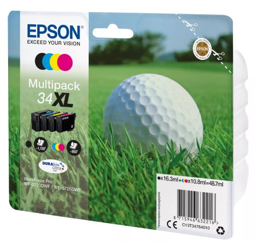 Achat EPSON Multipack 4-colors 34XL DURABrite Encre Ultra CMYK (XL) - 8715946632216