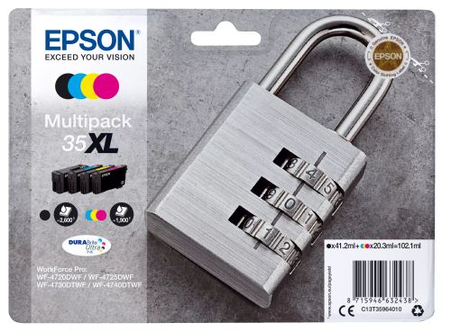 Achat Epson Padlock Multipack 4-colours 35XL DURABrite Ultra Ink - 8715946632445