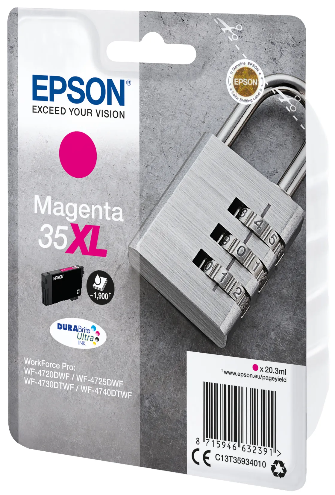 Vente Epson Padlock Singlepack Magenta 35XL DURABrite Ultra Ink Epson au meilleur prix - visuel 4