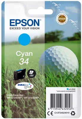 Revendeur officiel EPSON Singlepack Cyan 34 - DURABrite Ultra Encre