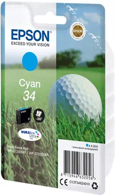 Vente EPSON Singlepack Cyan 34 - DURABrite Ultra Encre Epson au meilleur prix - visuel 2