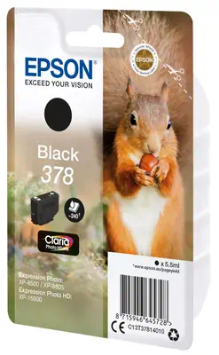 Epson Squirrel Singlepack Black 378 Claria Photo HD Epson - visuel 1 - hello RSE - Réduisez vos coûts d'impression