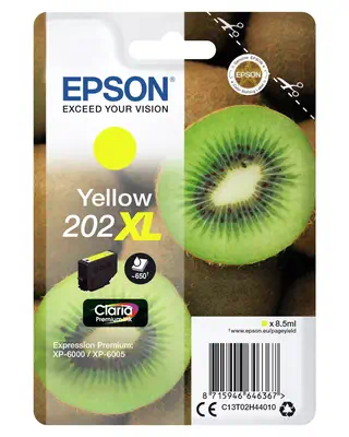 Epson Kiwi Singlepack Yellow 202XL Claria Premium Ink Epson - visuel 1 - hello RSE - Réduisez vos coûts d'impression
