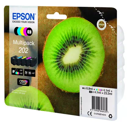 Epson Kiwi Multipack 5-colours 202 Claria Premium Ink Epson - visuel 1 - hello RSE - Découvrez la gamme