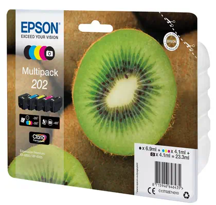 Epson Kiwi Multipack 5-colours 202 Claria Premium Ink Epson - visuel 1 - hello RSE - Réduisez vos coûts d'impression