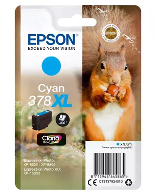 Vente Cartouches d'encre EPSON Encre Claria Photo HD - Cartouche Ecureuil 378 Cyan sur hello RSE