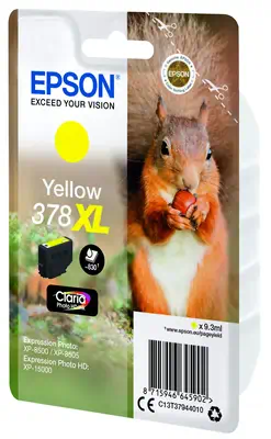 Singlepack Yellow 378XL Claria Photo HD Ink Epson - visuel 1 - hello RSE - Découvrez la gamme