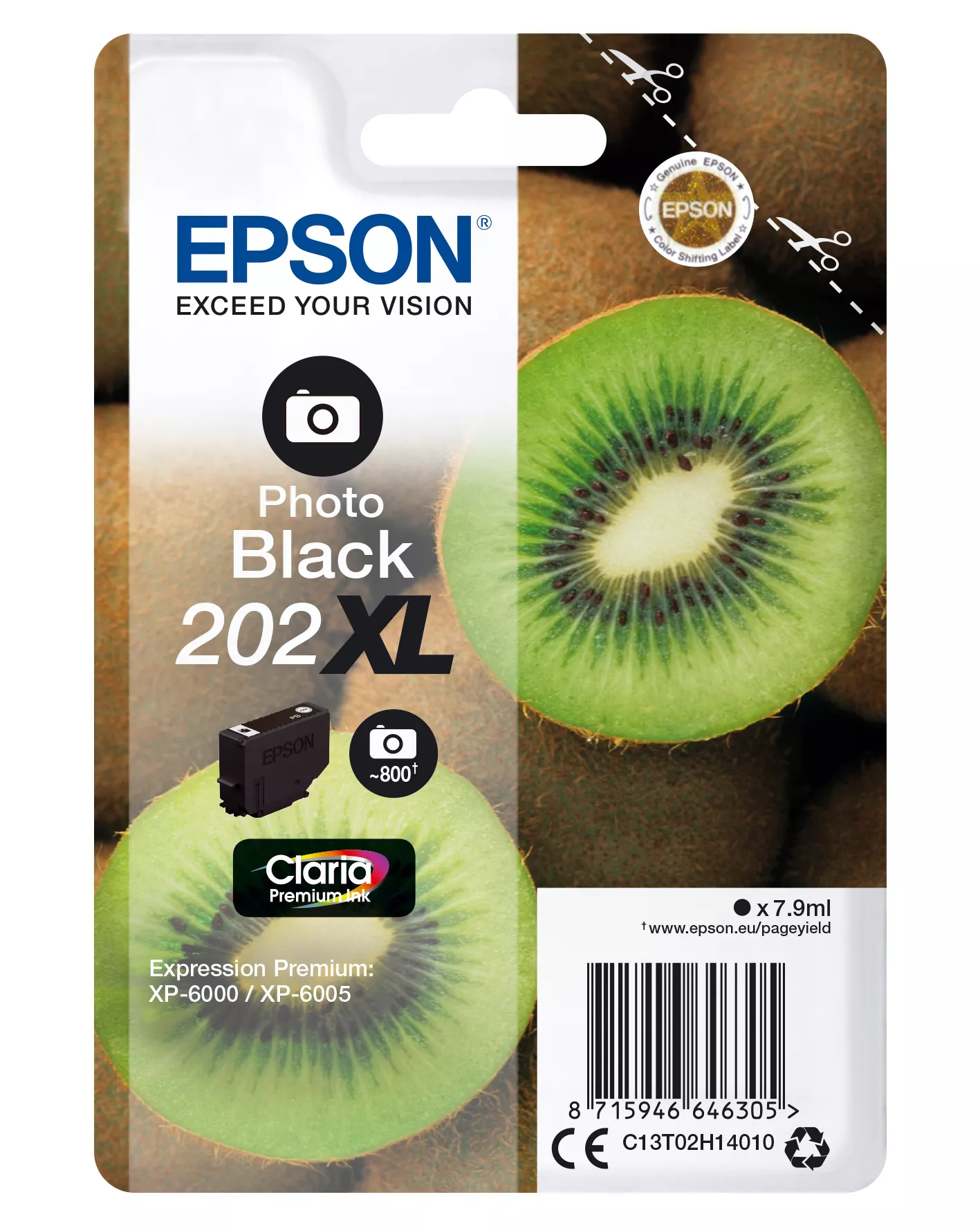 Achat EPSON Encre Claria Premium - Cartouche Kiwi 202 Noir - 8715946646305