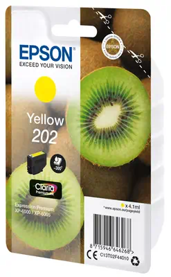 Epson Kiwi Singlepack Yellow 202 Claria Premium Ink Epson - visuel 1 - hello RSE - Réduisez vos coûts d'impression