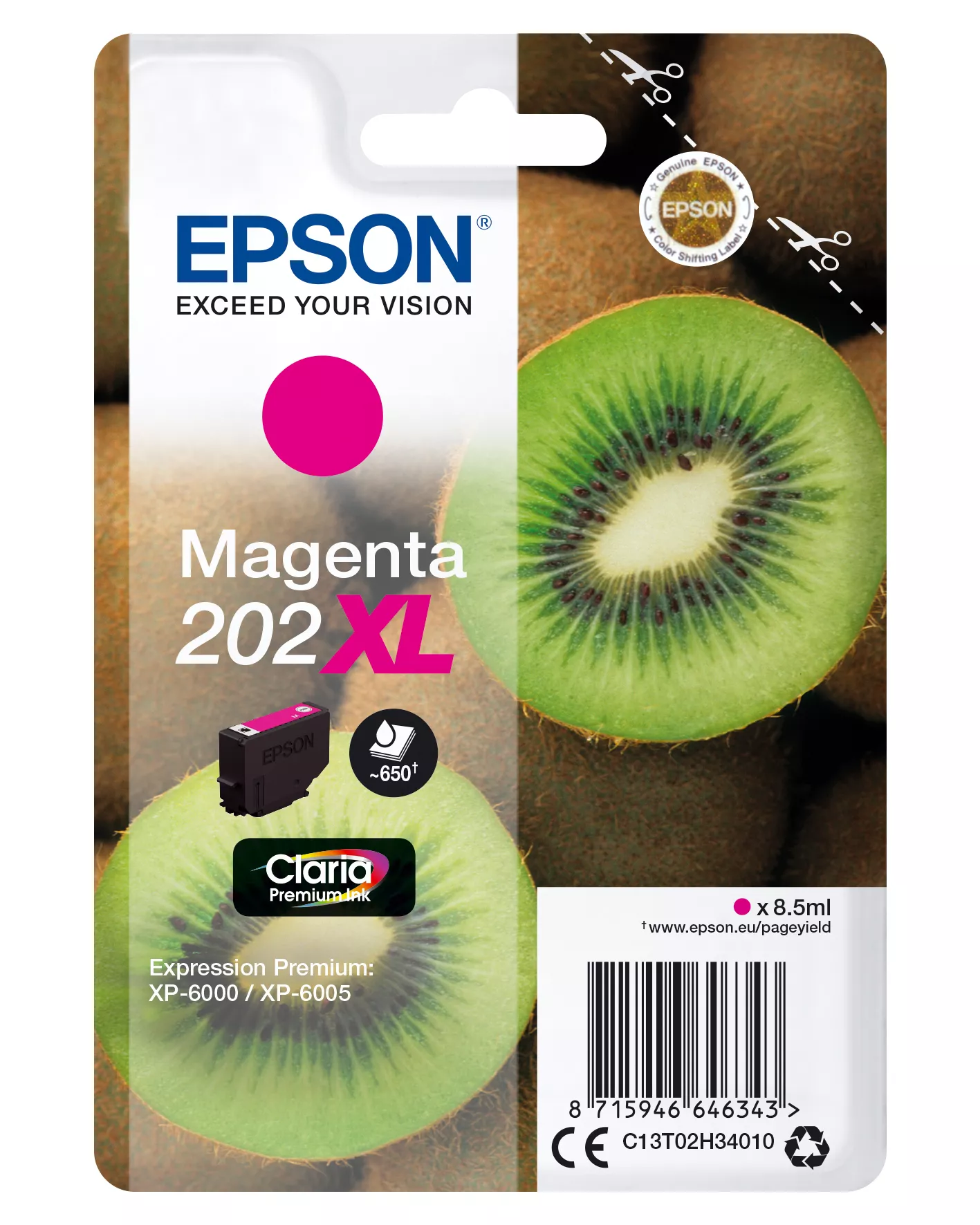 Vente Cartouches d'encre EPSON Encre Claria Premium - Cartouche Kiwi 202 Magenta